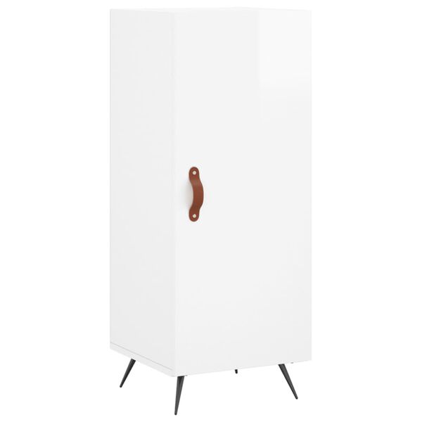vidaXL Ντουλάπι Γυαλ. Λευκό 34,5 x 34 x 180 εκ. από Επεξεργασμένο Ξύλο