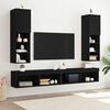vidaXL Ντουλάπι TV 2 pcs Μαύρο 30.5 x 30 x 102 εκ Επεξεργασμένο ξύλο