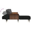 vidaXL Καναπές Κρεβάτι Γωνιακός Μαύρος 279 x 140 x 70 εκ. Βελούδινος