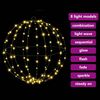 vidaXL Μπάλα με 320 LED 2 pcs Θερμό λευκό 50 cm Μέταλλο