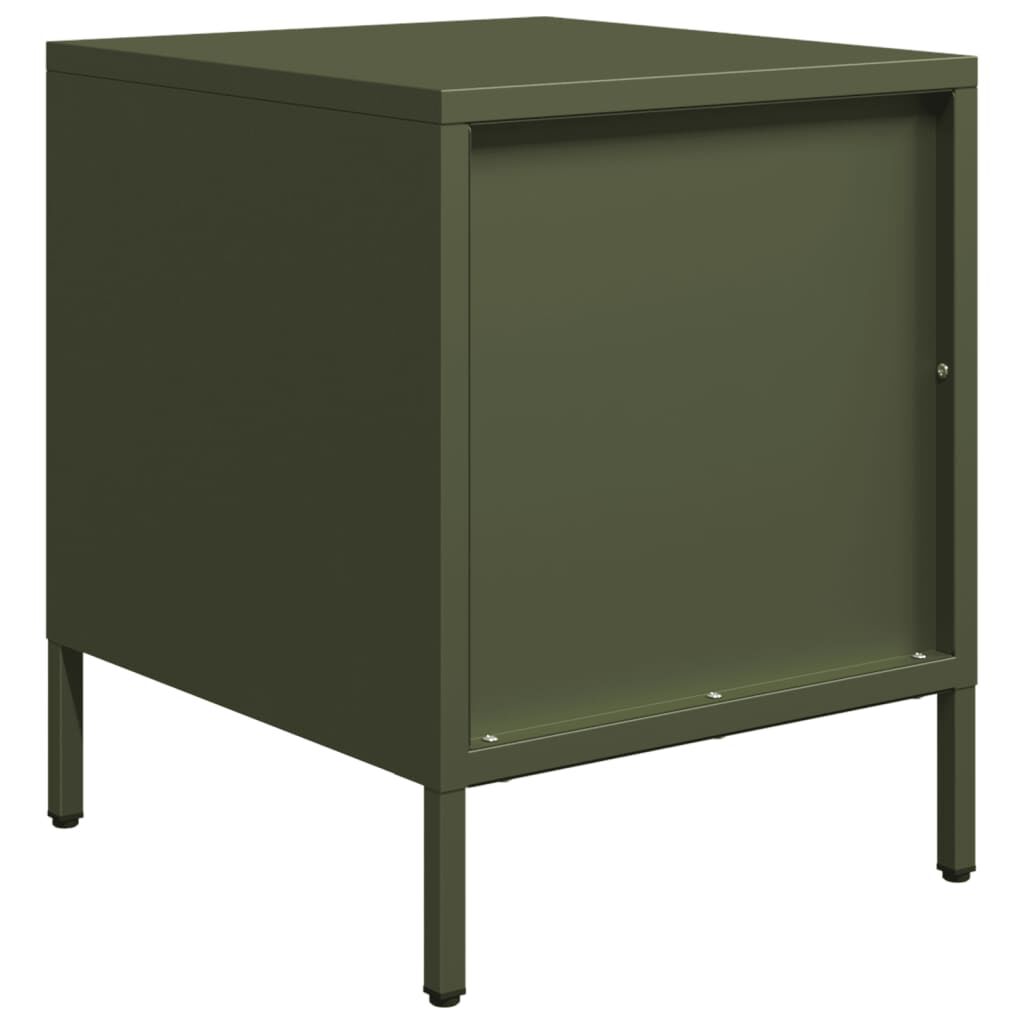 vidaXL Κομοδίνο Πράσινο Λαδί 35x39x43,5 εκ. από Χάλυβα