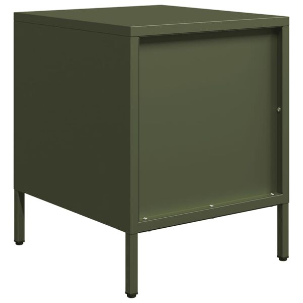 vidaXL Κομοδίνο Πράσινο Λαδί 35x39x43,5 εκ. από Χάλυβα