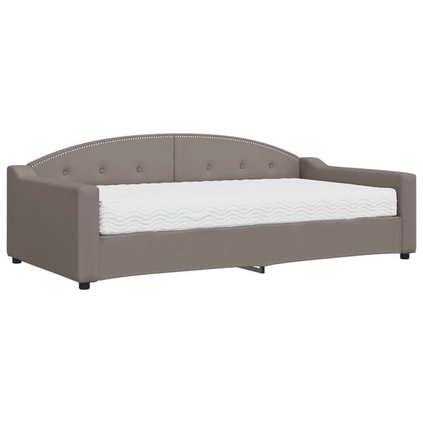 vidaXL Καναπές Κρεβάτι με Στρώμα Taupe 100 x 200 εκ. Υφασμάτινο