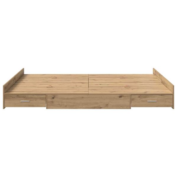 vidaXL Κρεβάτι με αποθηκευτικό χώρο artisan δρυς 140 x 200 cm