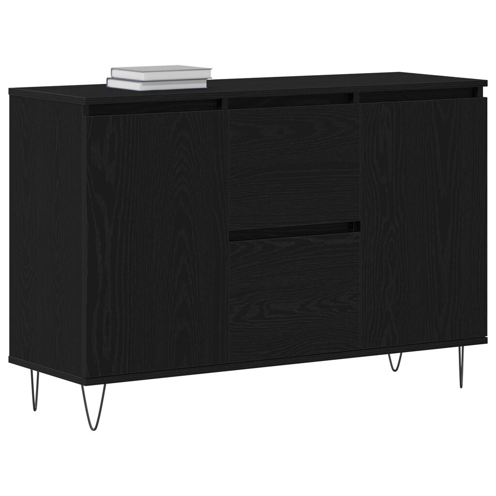 vidaXL Μπουφέ Μαύρο Δρυς 101,5x35x70 εκ Επεξεργασμένο Ξύλο