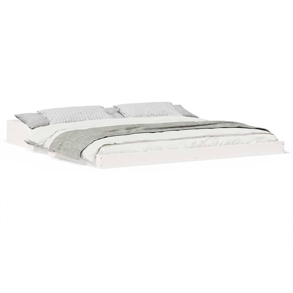 vidaXL Σκελετός Κρεβατιού Λευκό 180 x 200 cm Μασίφ ξύλο πεύκου