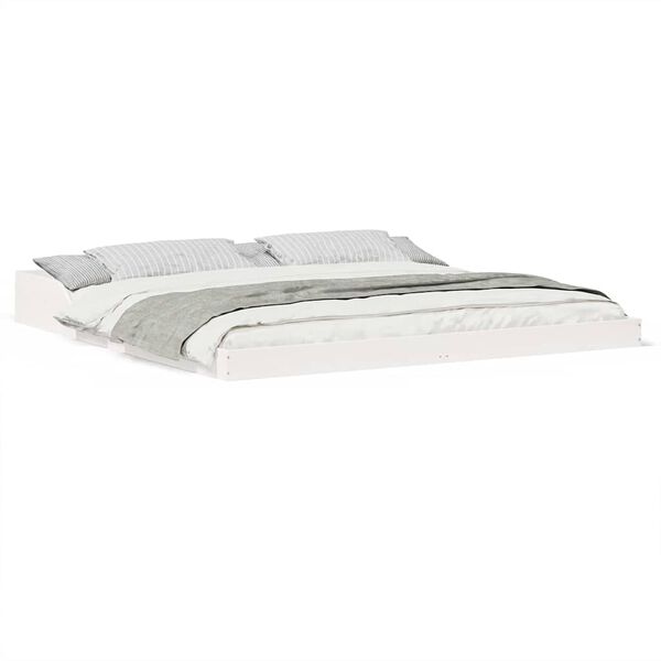 vidaXL Σκελετός Κρεβατιού Λευκό 180 x 200 cm Μασίφ ξύλο πεύκου
