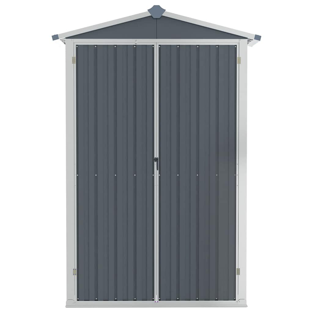 vidaXL Αποθήκη Κήπου Γκρι 116x45x175 εκ. από Γαλβανισμένο Ατσάλι