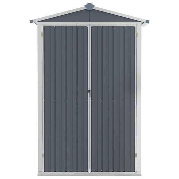 vidaXL Αποθήκη Κήπου Γκρι 116x45x175 εκ. από Γαλβανισμένο Ατσάλι