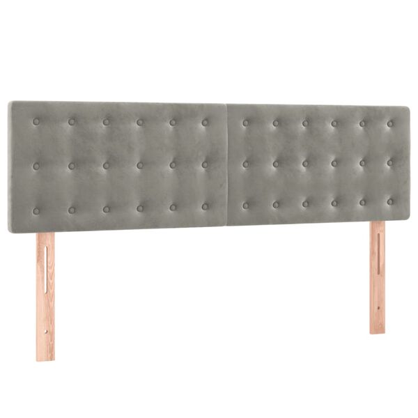 vidaXL Κεφαλάρια Κρεβατιού 2 τεμ. Αν. Γκρι 72x5x78/88 εκ. Βελούδινα