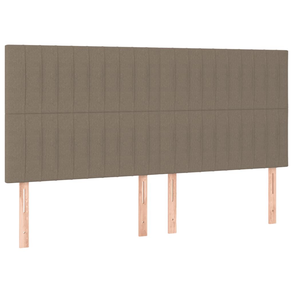 vidaXL Κρεβάτι Boxspring με Στρώμα & LED Taupe 160x200 εκ. Υφασμάτινο