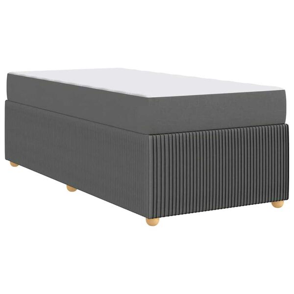 vidaXL Σκελετός Κρεβατιού Άλλο Σκούρο γκρι 100 x 200 cm ύφασμα