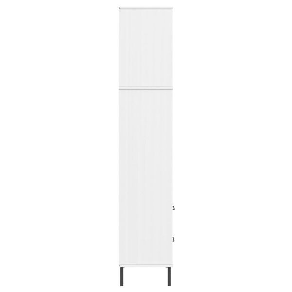 vidaXL Βιβλιοθήκη OSLO με 2 Συρτάρια Λευκή 60x35x180 εκ. Μασίφ Ξύλο