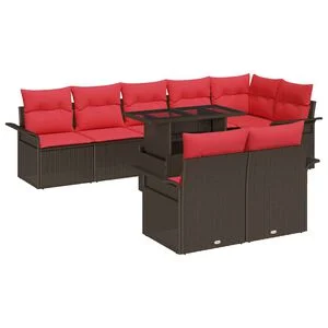 vidaXL &Sigma;&epsilon;&tau; &Kappa;&alpha;&nu;&alpha;&pi;έ &Kappa;ή&pi;&omicron;&upsilon; &mu;&epsilon; &mu;&alpha;&xi;&iota;&lambda;ά&rho;&iota; &mu;&epsilon; &mu;&alpha;&xi;&iota;&lambda;ά&rho;&iota; 9 pcs &Kappa;&alpha;&phi;έ &Pi;&omicron;&lambda;&upsilon; &Rho;&alpha;&tau;ά&nu;