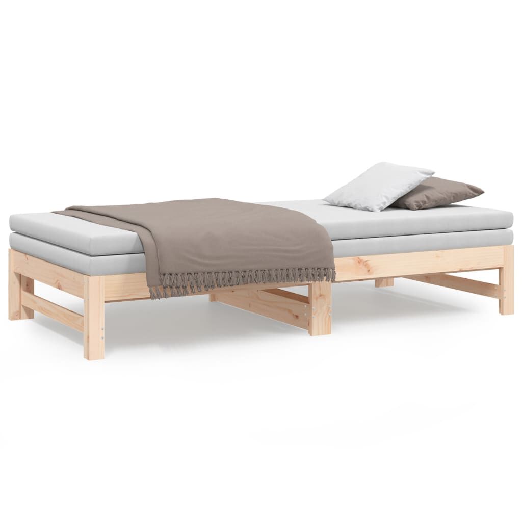 vidaXL Καναπές Κρεβάτι Συρόμενος 2x(90x190) εκ. Μασίφ Ξύλο Πεύκου