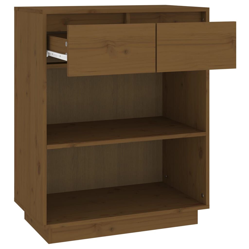 vidaXL Ντουλάπι Κονσόλα Μελί 60 x 34 x 75 εκ. από Μασίφ Ξύλο Πεύκου