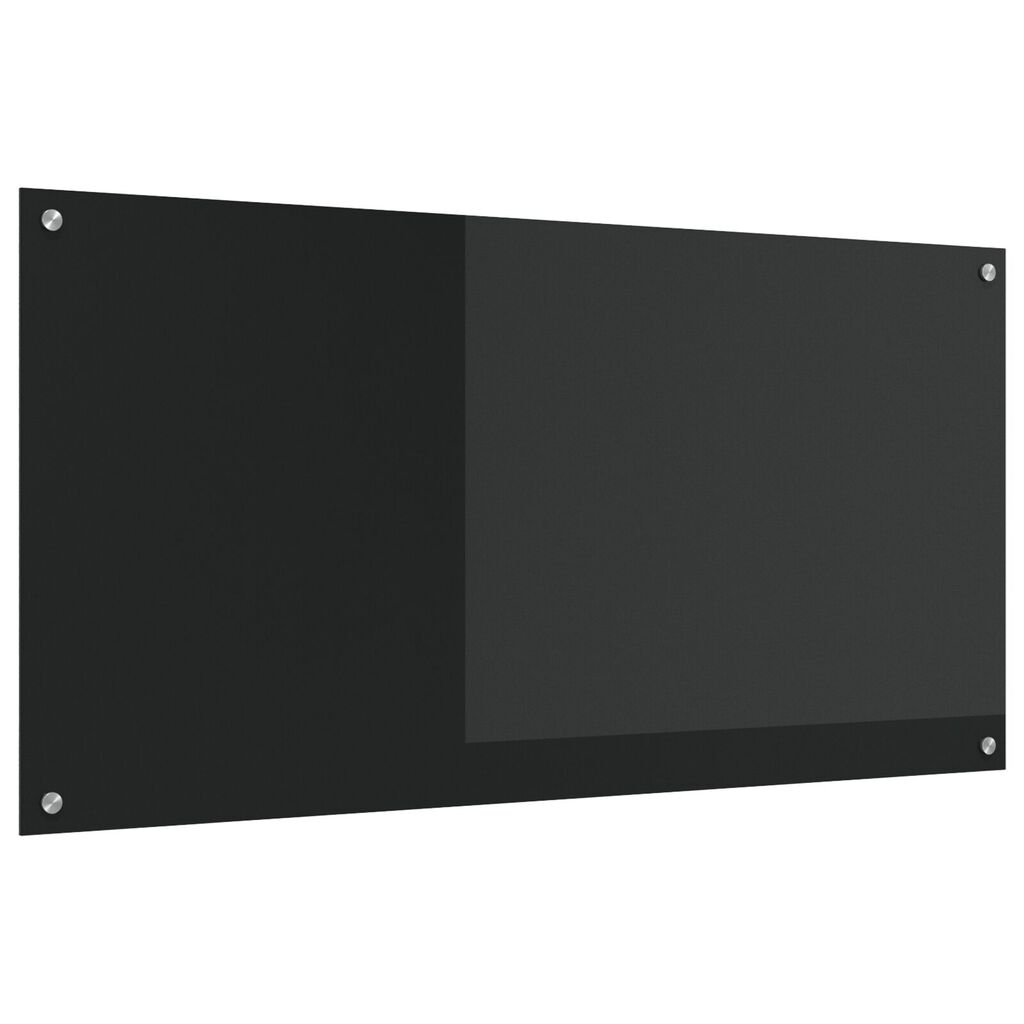 vidaXL Μαύρο Πλακάκι Κουζίνας 120x60x0,6 εκ Γυαλί Ανθεκτικό