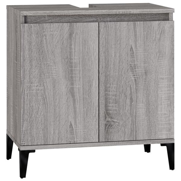 vidaXL Ντουλάπι Νιπτήρα Grey Sonoma 58 x 33 x 60 εκ. Επεξεργ. Ξύλο