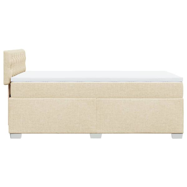 vidaXL Κρεβάτι Boxspring με Στρώμα Κρεμ 100 x 200 εκ. Υφασμάτινο