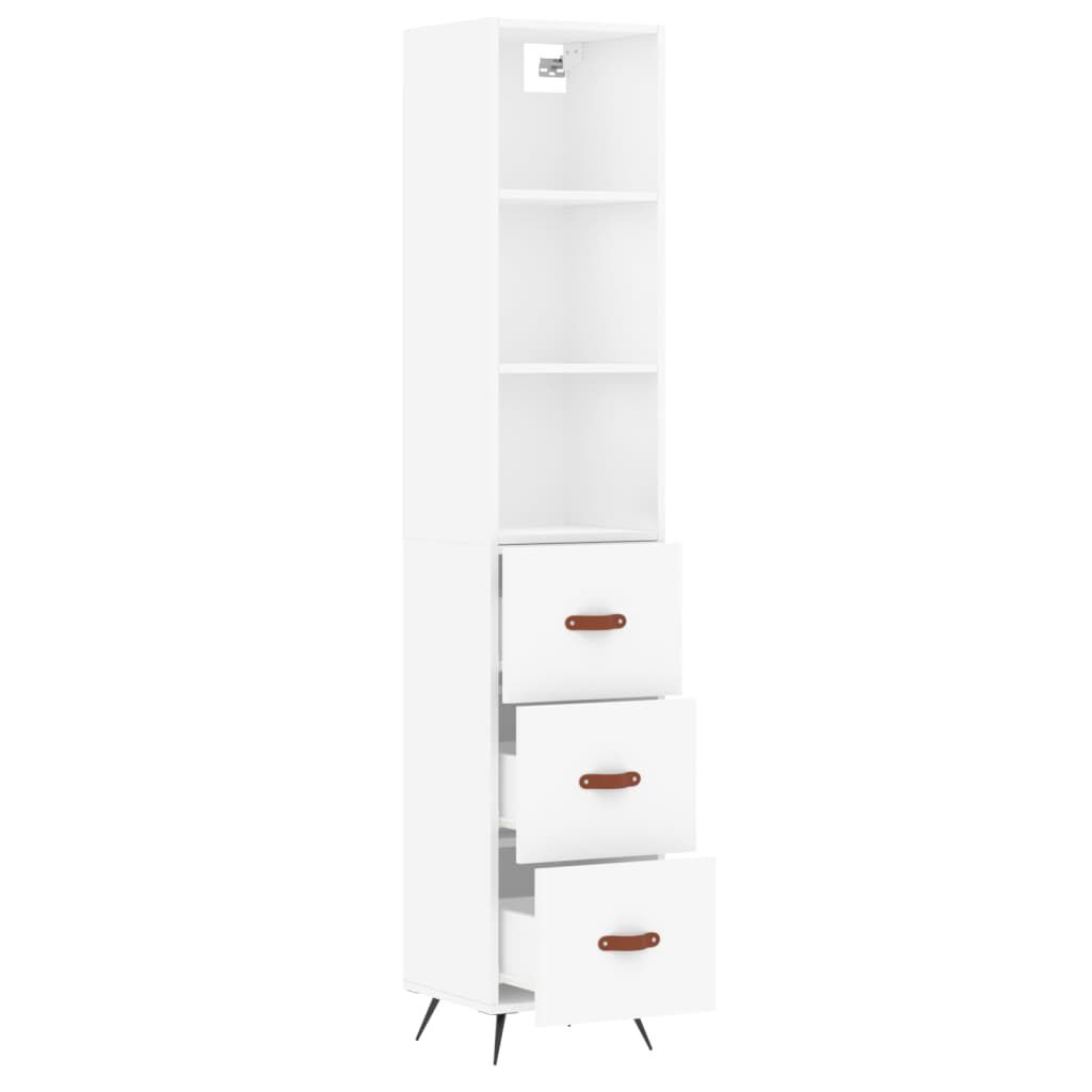 vidaXL Ντουλάπι Λευκό 34,5 x 34 x 180 εκ. από Επεξεργασμένο Ξύλο