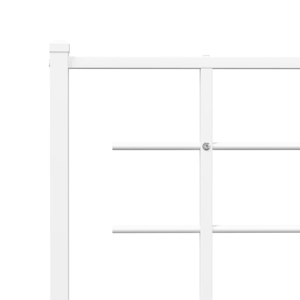 vidaXL Πλαίσιο Κρεβατιού με Κεφαλάρι Λευκό 193 x 203 εκ. Μεταλλικό