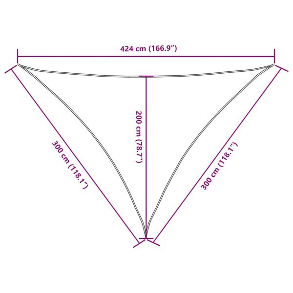 vidaXL Πανί Σκίασης Τρίγωνο Ανθρακί 3 x 3 x 4,24 μ. από Ύφασμα Oxford