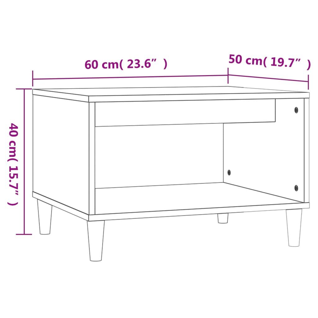vidaXL Τραπεζάκι Σαλονιού Καφέ Δρυς 60x50x40 εκ. Επεξεργασμένο Ξύλο