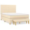 vidaXL Κρεβάτι Boxspring με Στρώμα Κρεμ 140x190 εκ. Υφασμάτινο