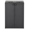 vidaXL Κάδος Απορριμμάτων με 2 Πόρτες Μαύρος 65 x 45 x 88 εκ. PP