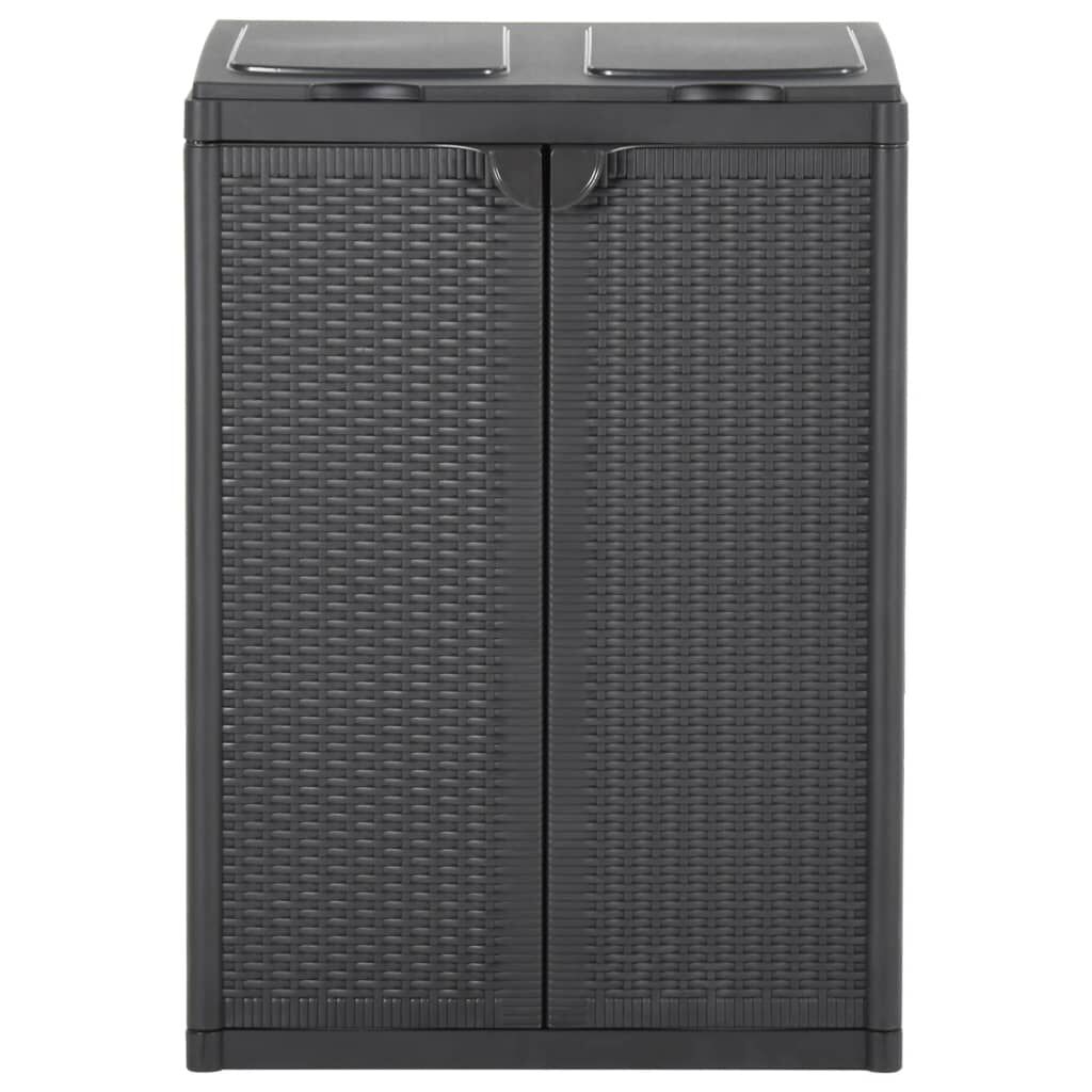 vidaXL Κάδος Απορριμμάτων με 2 Πόρτες Μαύρος 65 x 45 x 88 εκ. PP