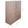 vidaXL Συρταριέρα Χρώμα Δρυός 71 x 35 x 106 εκ. από Μοριοσανίδα