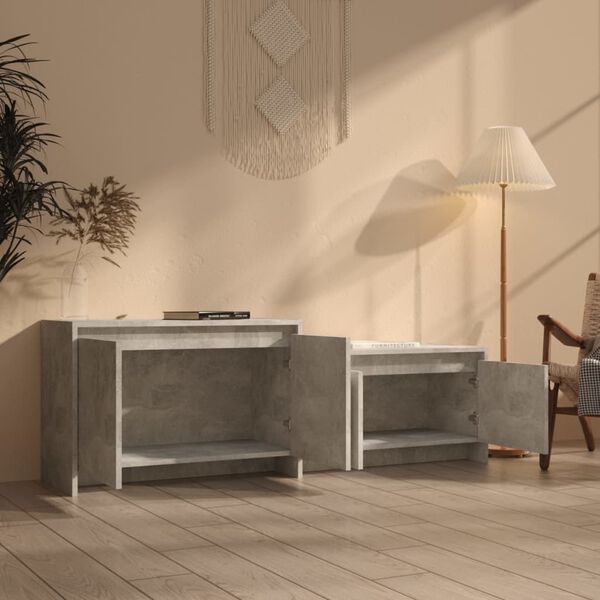 vidaXL Έπιπλο Τηλεόρασης Γκρι Σκυρ. 146,5x35x50 εκ. Επεξ. Ξύλο