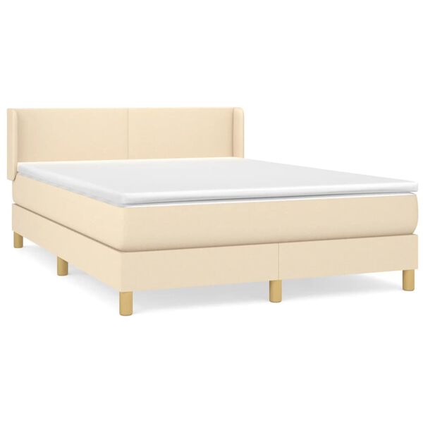 vidaXL &Kappa;&rho;&epsilon;&beta;ά&tau;&iota; Boxspring &mu;&epsilon; &Sigma;&tau;&rho;ώ&mu;&alpha; &Kappa;&rho;&epsilon;&mu; 140x200 &epsilon;&kappa;. &Upsilon;&phi;&alpha;&sigma;&mu;ά&tau;&iota;&nu;&omicron;