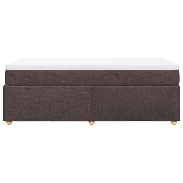 vidaXL Κρεβάτι Boxspring με Στρώμα Σκούρο Καφέ 90x200 εκ. Υφασμάτινο