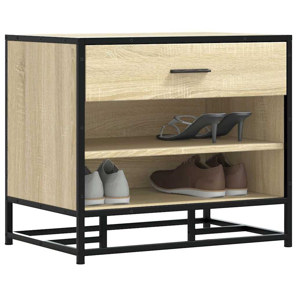 vidaXL Πάγκος παπουτσιών Δρυς sonoma 60x40x53,5 cm Επεξεργασμένο ξύλο