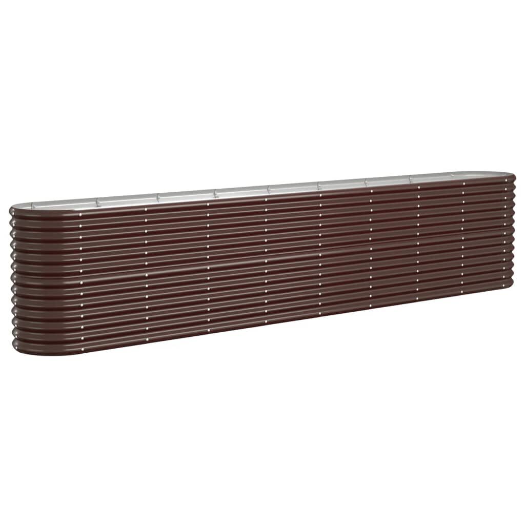 vidaXL Ζαρντινιέρα Καφέ 332x40x68 εκ. Ατσάλι με Ηλεκτρ. Βαφή Πούδρας