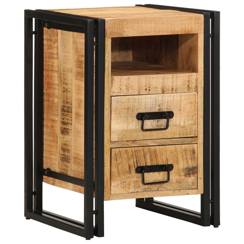 vidaXL Κομοδίνο με συρτάρι Καφέ 40 x 40 x 59 εκ. Μασίφ ξύλο μάνγκο