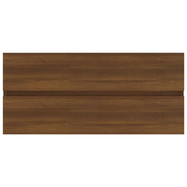 vidaXL Ντουλάπι Νιπτήρα Καφέ Δρυς 100x38,5x45 εκ. Επεξεργασμένο Ξύλο