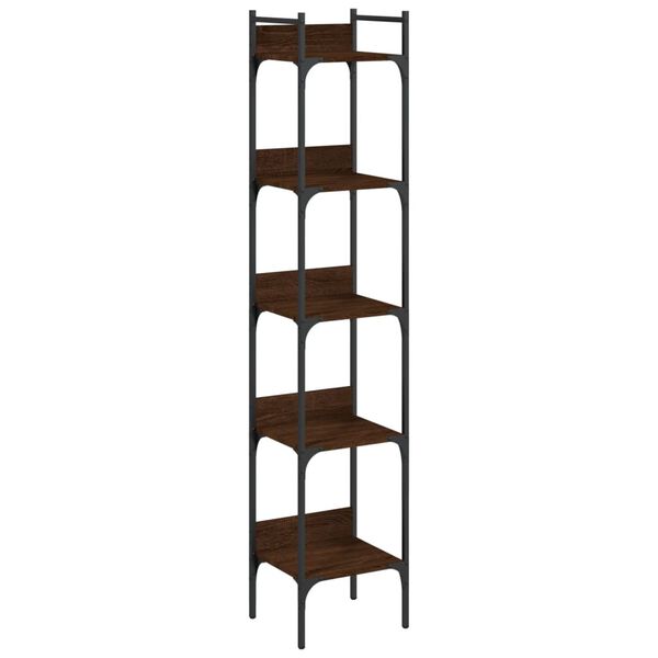 vidaXL Βιβλιοθήκη 5 Επιπέδων Καφέ Δρυς 35x30x174 εκ. Επεξεργ. Ξύλο