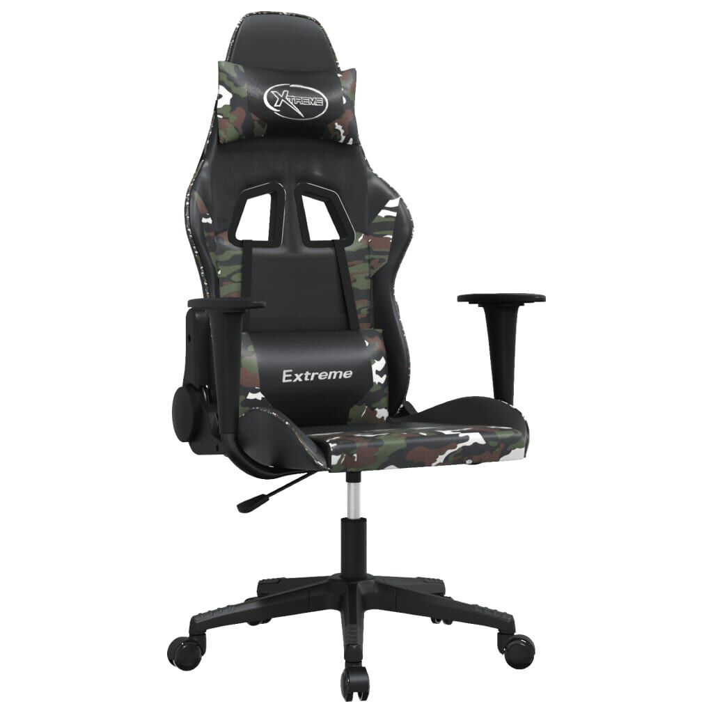 vidaXL Καρέκλα Gaming Μασάζ Μαύρο/Παραλλαγή από Συνθετικό Δέρμα