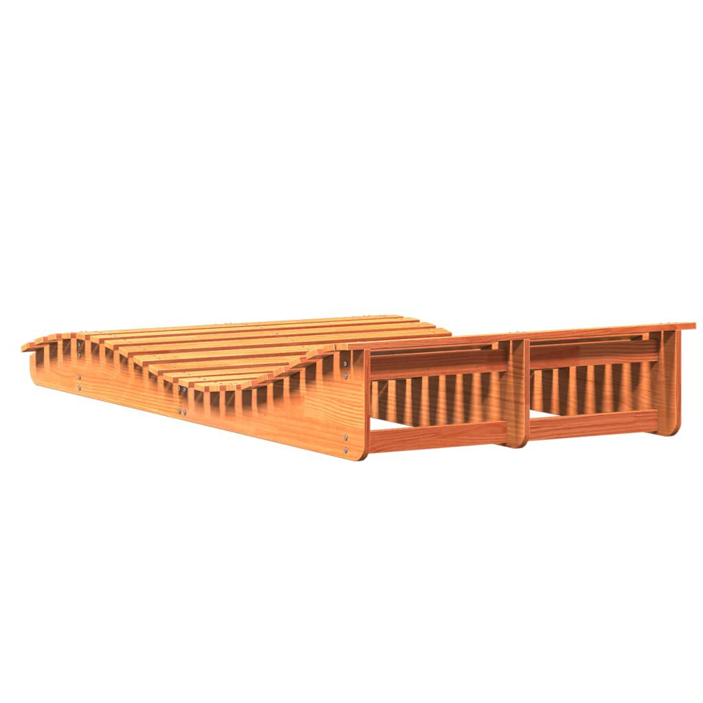vidaXL Ξαπλώστρα Καφέ Κεριού 205x110x31,5 εκ. από Μασίφ Ξύλο Πεύκου