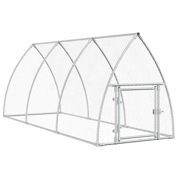 vidaXL Κοτέτσι - Κλουβί Ασημί 300x105x120 εκ. από Γαλβανισμένο Χάλυβα