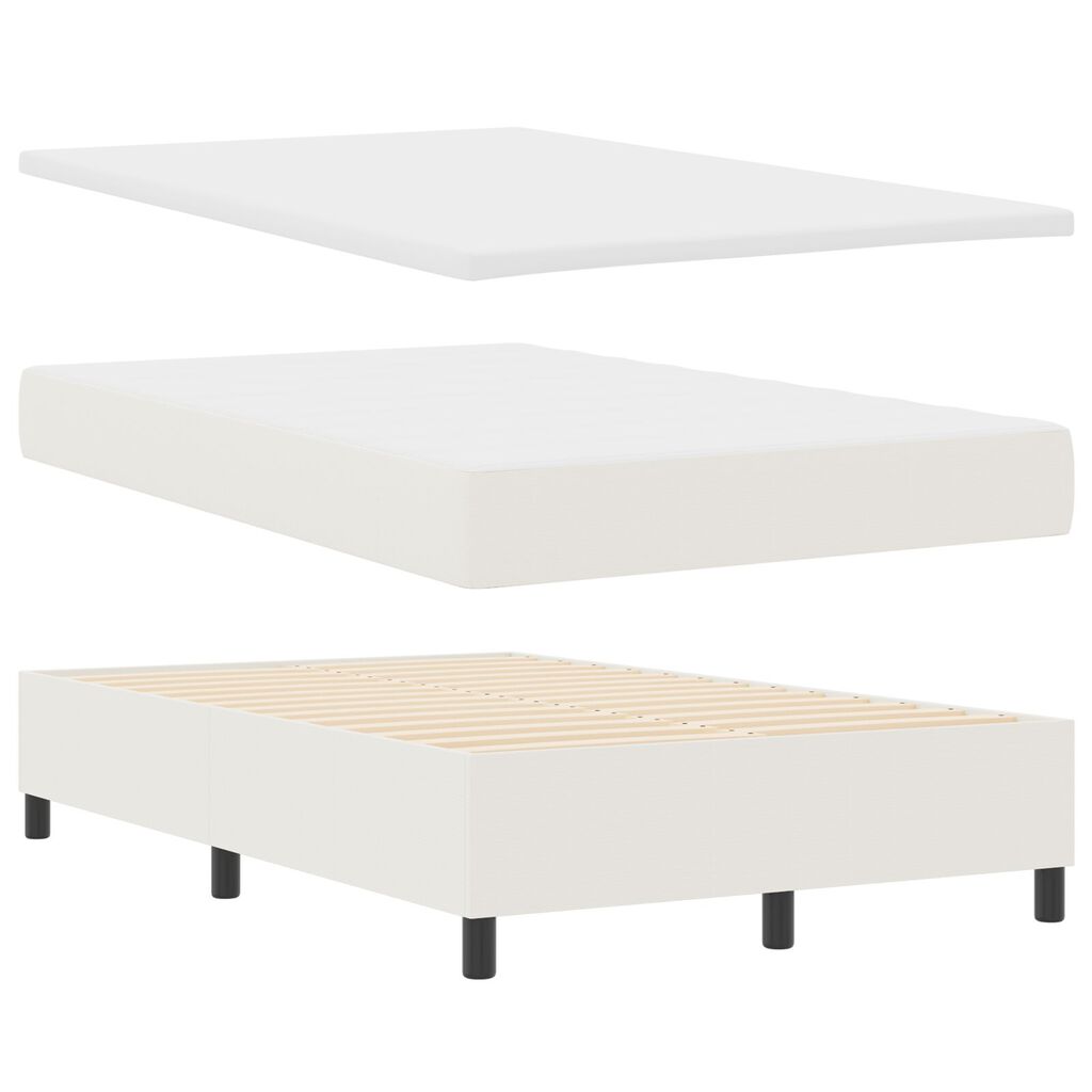 vidaXL Κρεβάτι Box Spring με Στρώμα & LED Κρεμ 120x200 εκ Βελούδινο Ύφασμα