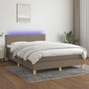 vidaXL &Kappa;&rho;&epsilon;&beta;ά&tau;&iota; Boxspring &mu;&epsilon; &Sigma;&tau;&rho;ώ&mu;&alpha; & LED Taupe 140x200 &epsilon;&kappa;. &Upsilon;&phi;&alpha;&sigma;&mu;ά&tau;&iota;&nu;&omicron;
