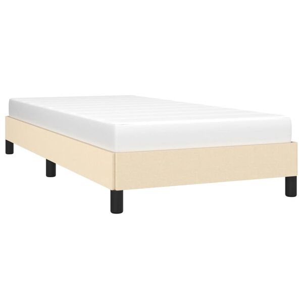 vidaXL Σκελετός Κρεβατιού Χωρίς Στρώμα Κρεμ 100 x 200 εκ. Υφασμάτινο