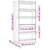 vidaXL Βιβλιοθήκη/Διαχωριστικό Χώρου 80x30x167,4 εκ. Μασίφ Ξύλο Πεύκου