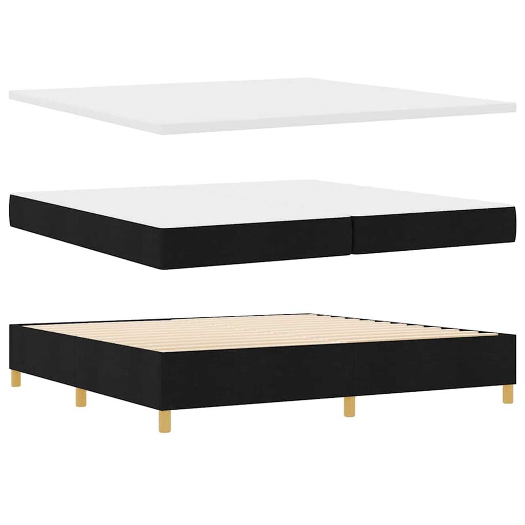 vidaXL Κρεβάτι με ελατήριο με στρώμα Μαύρο 200 x 200 cm ύφασμα