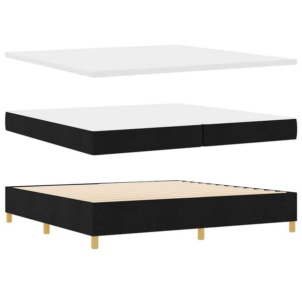 vidaXL Κρεβάτι με ελατήριο με στρώμα Μαύρο 200 x 200 cm ύφασμα