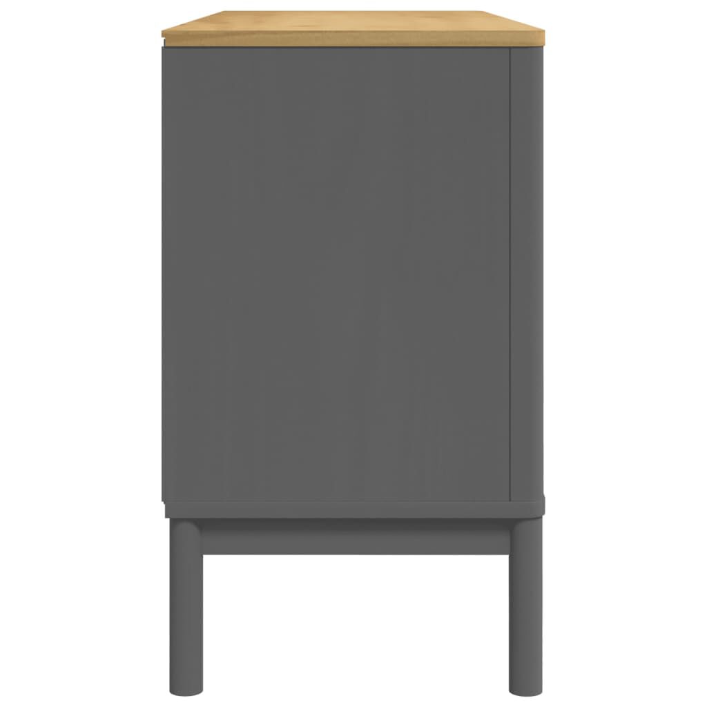 vidaXL Ντουλάπι FLORO Γκρι 114 x 43 x 74 εκ. από Μασίφ Ξύλο Πεύκου