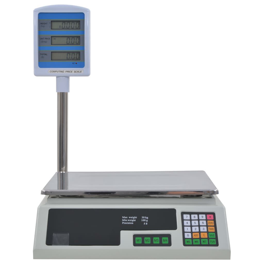 vidaXL Ζυγαριά Ηλεκτρονική 30 κ. με Οθόνη LCD